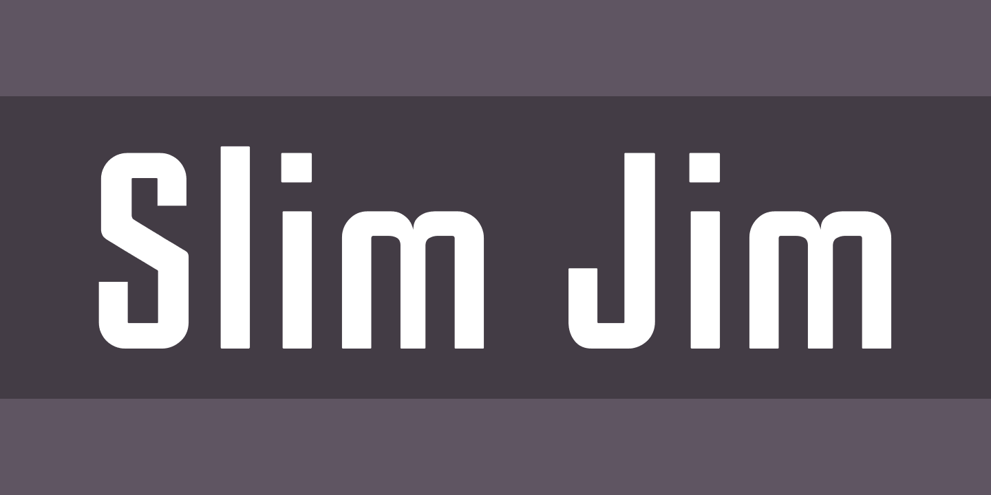 Przykład czcionki Slim Jim Regular